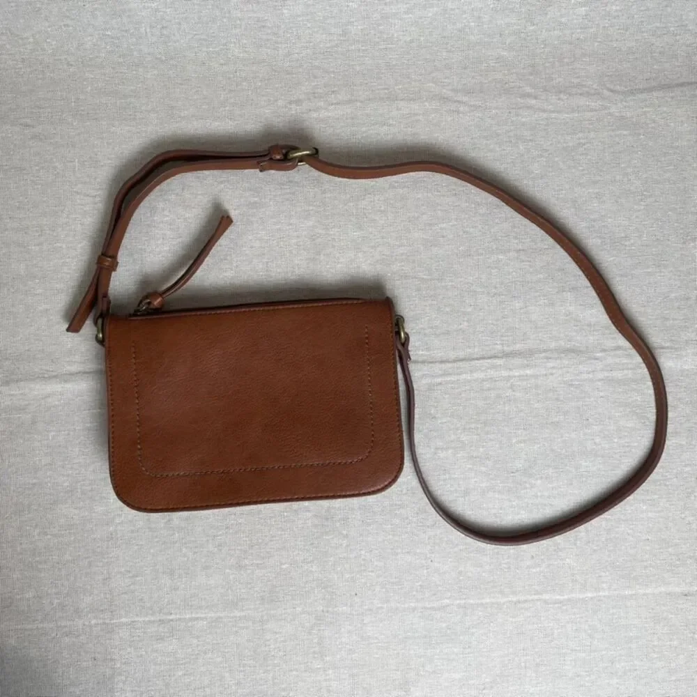 Sonoma | Cognac Brown Vegan Leather Barlow Crossbody Bag
